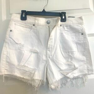 Brand New Express White Distressed shorts